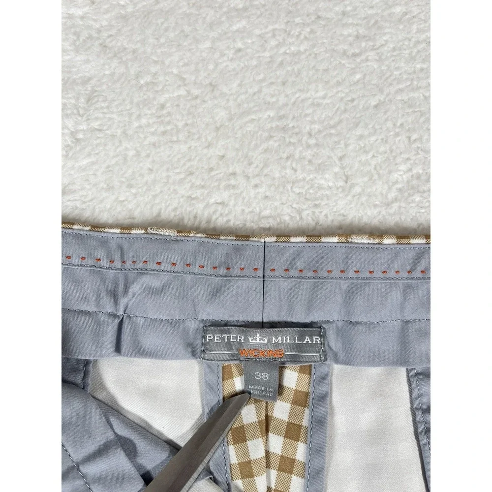 Peter Millar Crown Sport Wicking Gingham‎ Check Performance Golf Shorts Sz 38